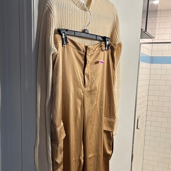 Stylish Tan Women's Pants - Bundle pants/top sweater/ perfect for the holidays